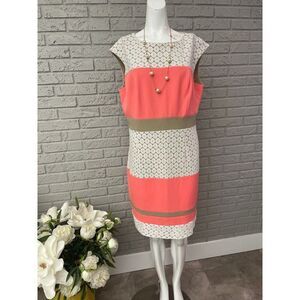 Studio One Lace Color Block Sheath Dress Size 14